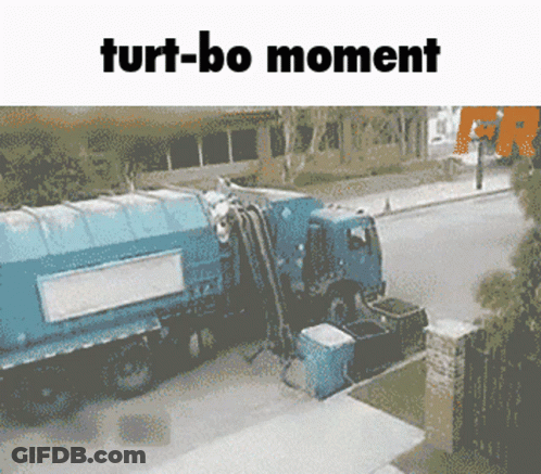 Garbage Truck Turt-Bo Moment GIF