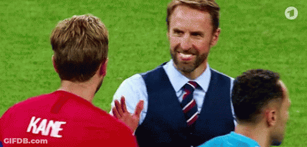 Gareth Southgate And Harry Kane Embrace GIF