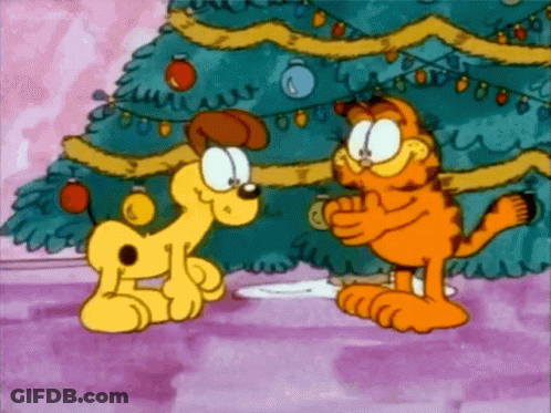 Garfield And Snoopy Decorating Christmas Tree GIF