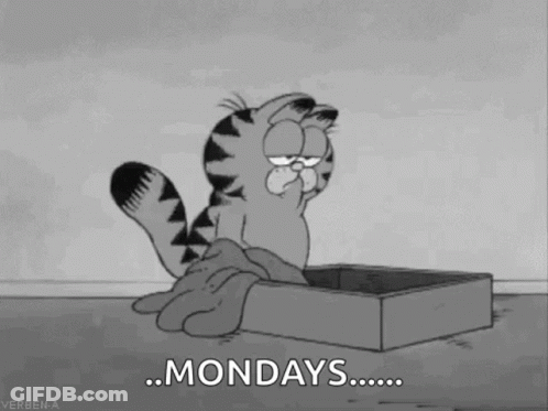 Garfield Crying On Box Mondays GIF