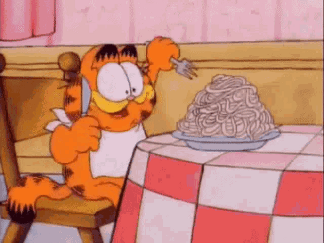 Garfield Eating Pasta GIF