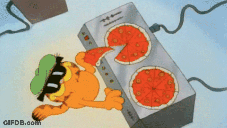 Garfield Eating Pizza GIF