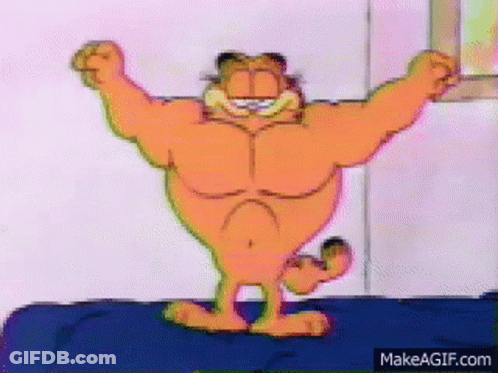 Garfield Flexing Muscles GIF