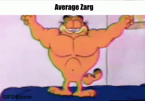 Garfield Flexing Muscles With Average Zarg GIF