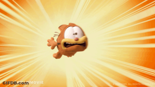 Garfield Flying In Air GIF