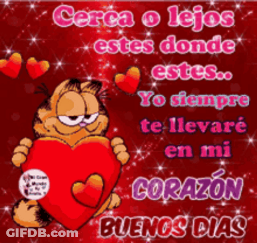 Garfield Heart Buenos Dias Amor Design GIF