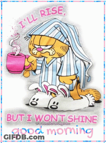 Garfield Holding Coffee Cup GIF