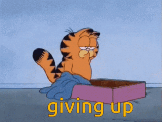 Garfield I Give Up GIF