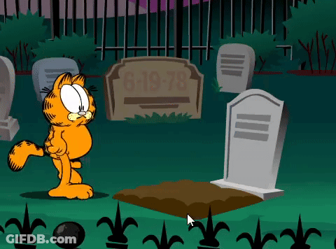 Garfield In Cemetery GIF
