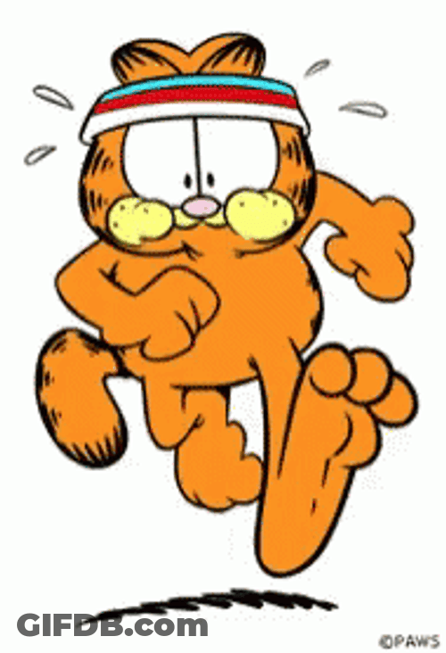 Garfield Jogging On Monday GIF