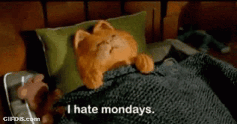 Garfield Movie I Hate Monday GIF