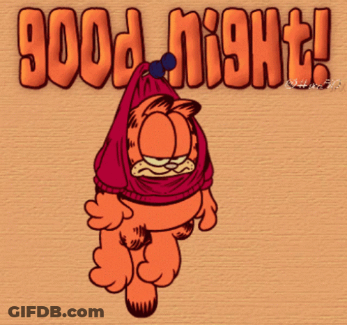 Garfield Saying Good Night GIF