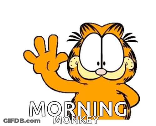 Garfield Saying Morning Monkey GIF