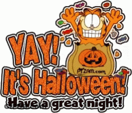Garfield Saying Yay It's Halloween GIF