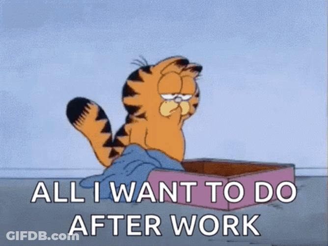 Garfield Sleeping After Work On Monday GIF