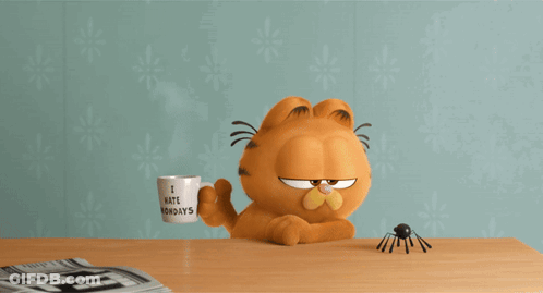 Garfield Throws Paper At Black Spider GIF