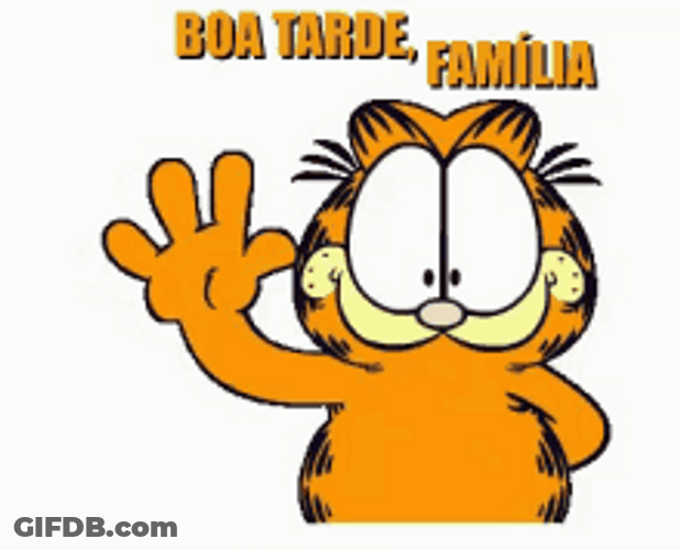 Garfield Waving Buenas Tardes GIF