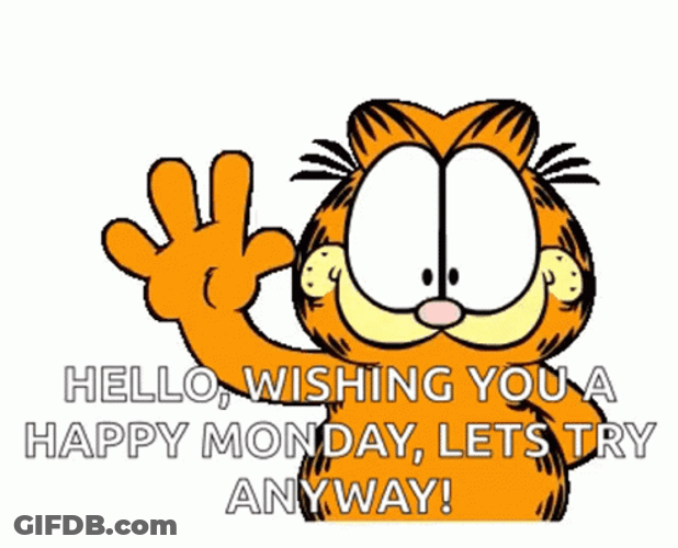 Garfield Wishing You Happy Monday GIF