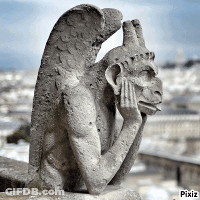 Gargoyle Statue With Pixiz GIF