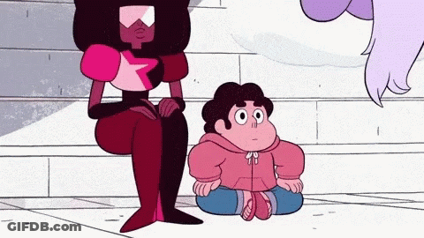 Garnet And Steven Sitting On Floor GIF
