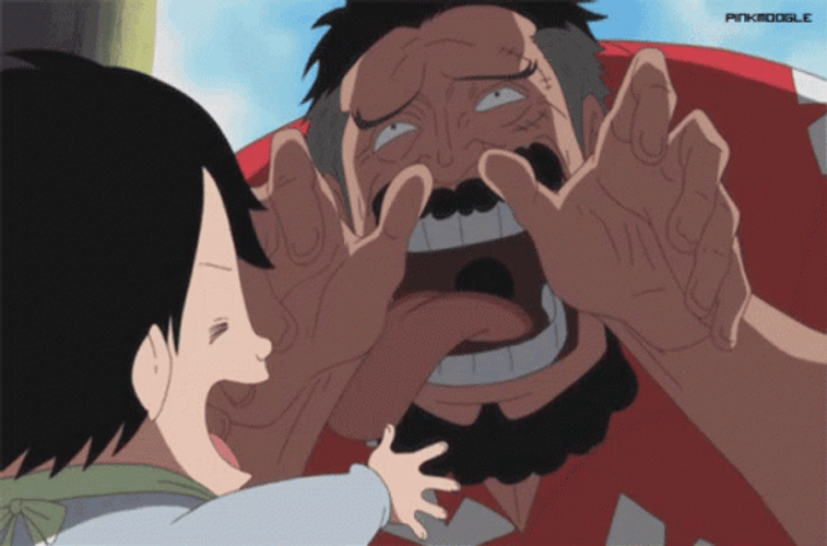 Garp And Luffy Playing Time GIF