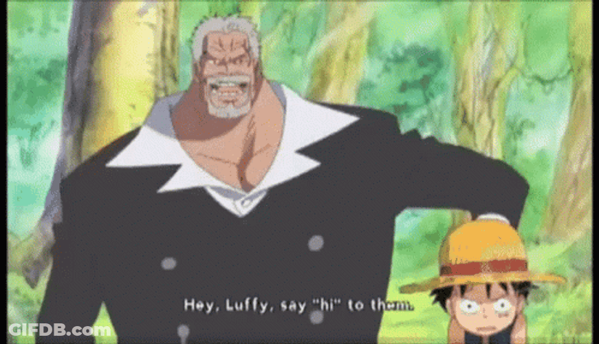 Garp Says Hey Luffy GIF