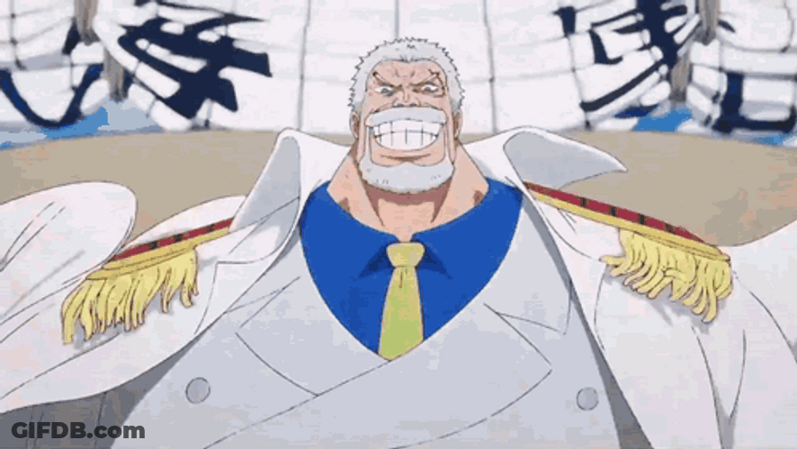 Garp Shouts His Raging Anger GIF