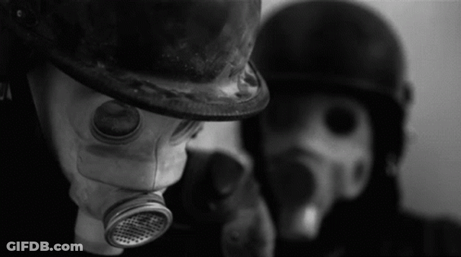 Gas Mask Haunting Silence GIF