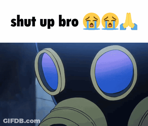 Gas Mask Saying Shut Up Bro GIF
