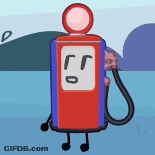 Gas Pump Character With Face And Arms GIF