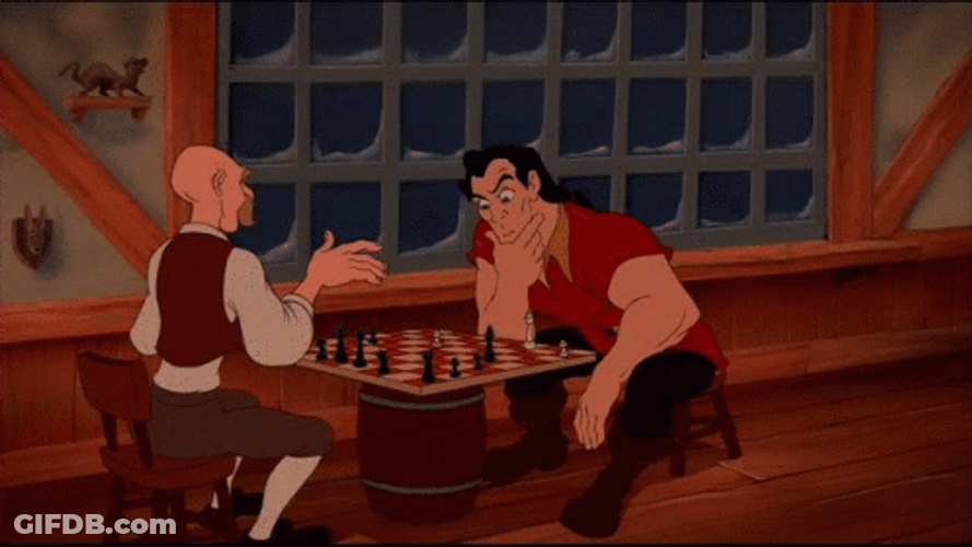 Gaston Checkers Sore Loser GIF