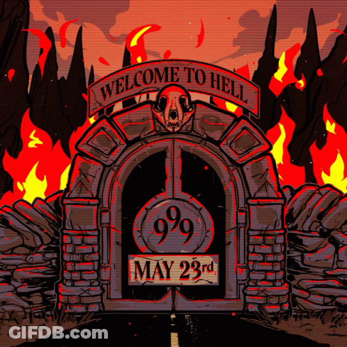 Gate Saying Welcome To Hell GIF