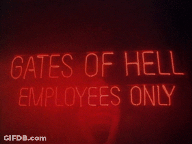 Gates Of Hell Neon Gate Sign GIF