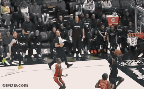 Gatorade Cooler Behind Basketball Player GIF