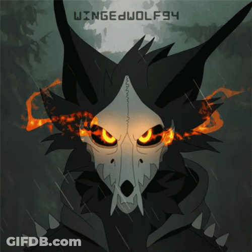 Gaunt Winged Wolf GIF