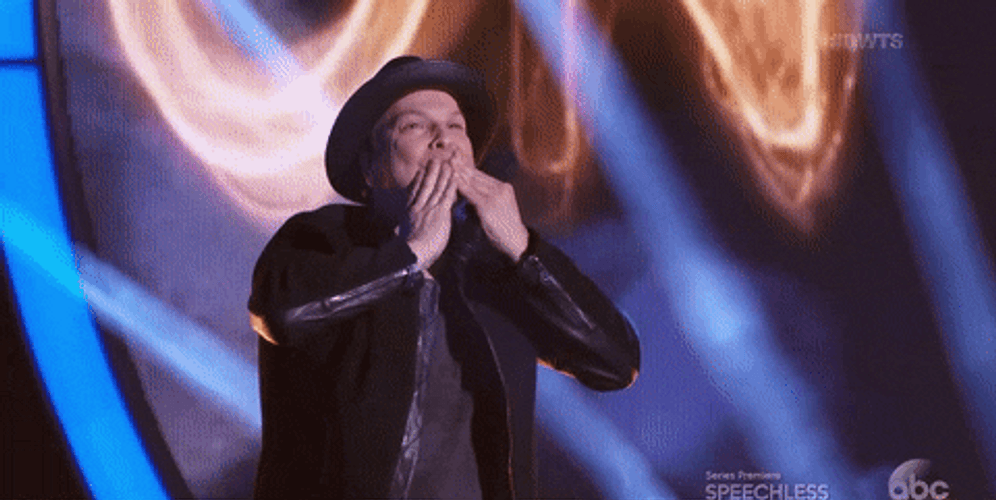 Gavin DeGraw With Hat Blow A Kiss GIF