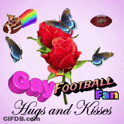 Gay Football Fans Greeting Card GIF