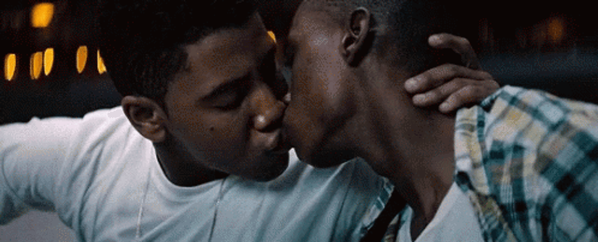 Gay Kiss Romantic Love Moonlight GIF