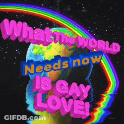 Gay Love With Rainbow Background GIF