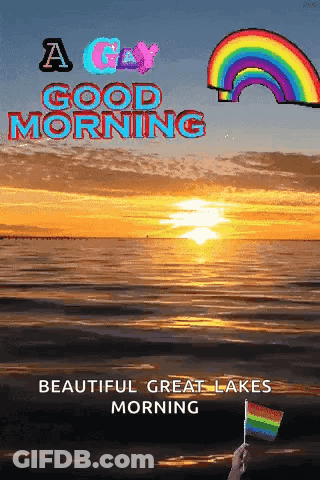 Gay Morning Beautiful Great Lakes Sunset Rainbow GIF