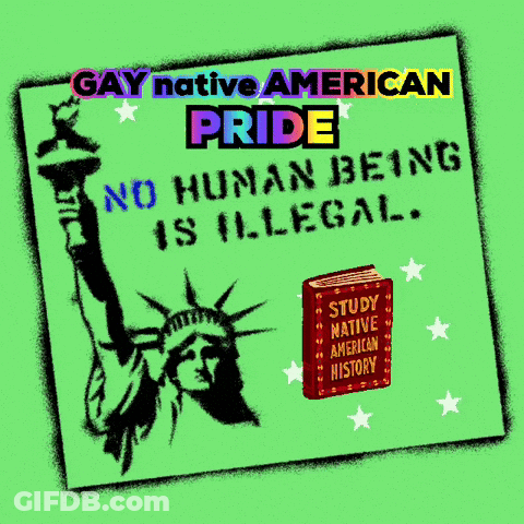 Gay Native American Pride Statue Of Liberty Poster GIF