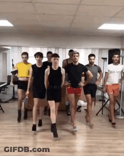 Gay People Model Walk Meme GIF