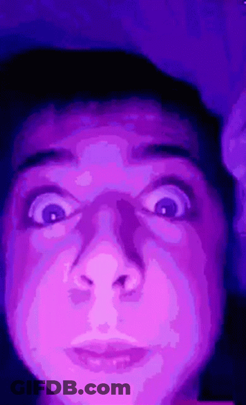 Gay Startled Face Dancing Lights Meme GIF
