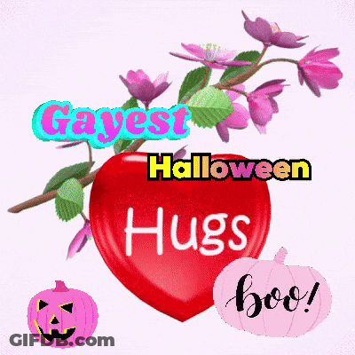 Gayest Halloween Hugs Heart GIF