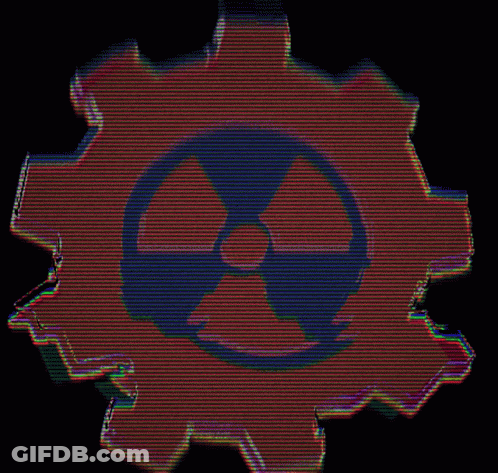 Gear With Nuclear Symbol GIF