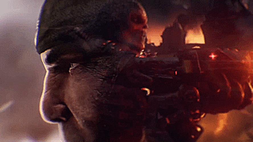 Gears Of War Fiery Battle Scene GIF