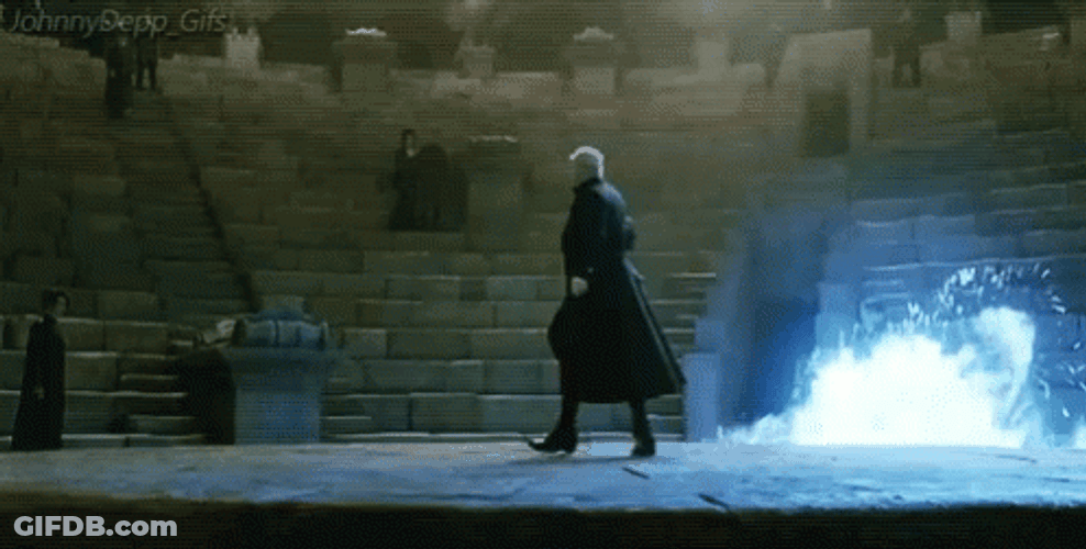 Gellert Grindelwald At Middle Of Blue Fire GIF