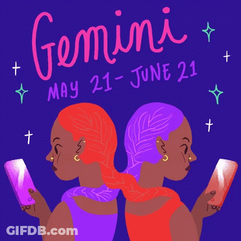 Gemini Poster Two Women Holding Cell Phones GIF