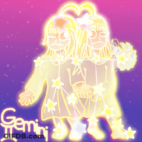 Gemini Zodiac Glowing Brightly GIF