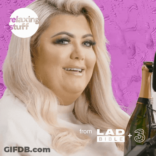 Gemma Collins Relaxing Prosecco Stuff GIF